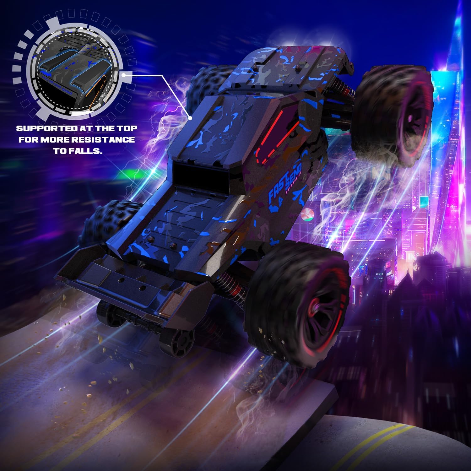 1:14 Scale RC Cars for Adults, 60KPH High Speed RC Truggy, 4X4 Off-Road Remote Control Truck, Waterproof Electric Car with 2S Battery, All Terrain RC Vehicle for Snow, Sand, Beach & Rocky Surfaces