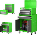 Tool Chest 4 Drawer,Large Rolling Tool Chest with Wheels,Detachable Top Tool Box,Metal Rolling Tool Box with Wheels for Garage Workshop,Green