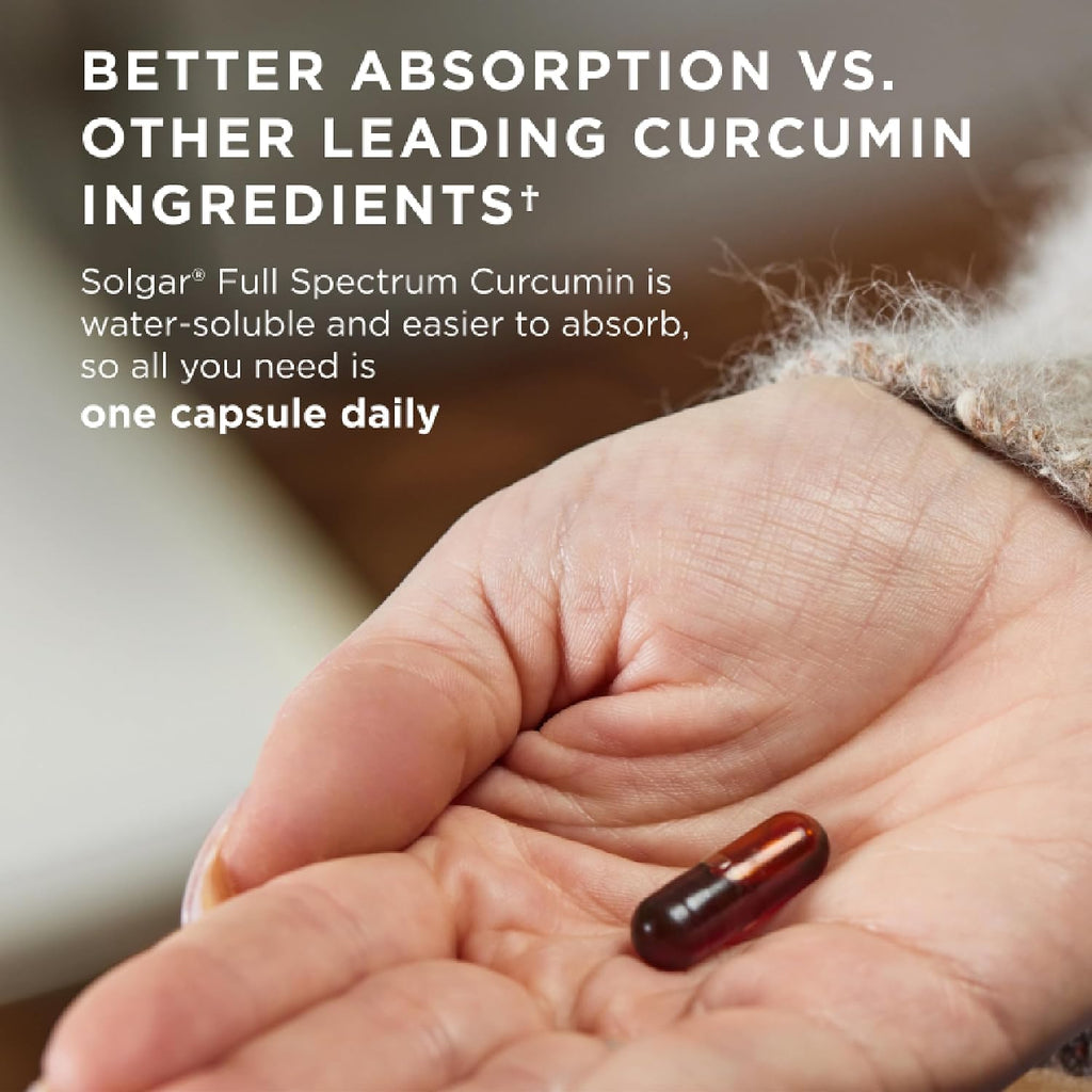 Solgar Full Spectrum Curcumin - 60 LiCaps, Pack of 3 - Superior Absorption - Brain, Joint & Immune Health - Non-GMO, Vegan, Gluten Free, Dairy Free - 180 Total Servings