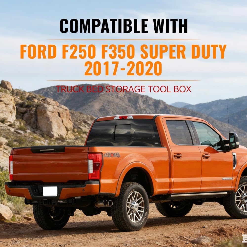 G-PLUS Truck Bed Storage Box Compatible With Ford F250 F350 Super Duty 2017-2020,Tool Box Left 2PCS Set Driver & Right Passenger Side