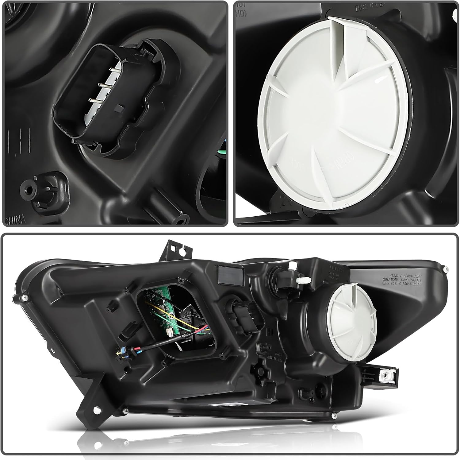 Headlight Fit 2015-2020 for Mustang Black Housing Amber Reflector Right Headlight Assembly FR3Z13008K