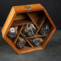 Royal Craft Expertise 7-Slot Honeycomb Wooden Watch Box – Handcrafted Indian Rosewood Timepiece Display Case | Unique Multipurpose Design with Glass Lid – Luxury Gift for Him