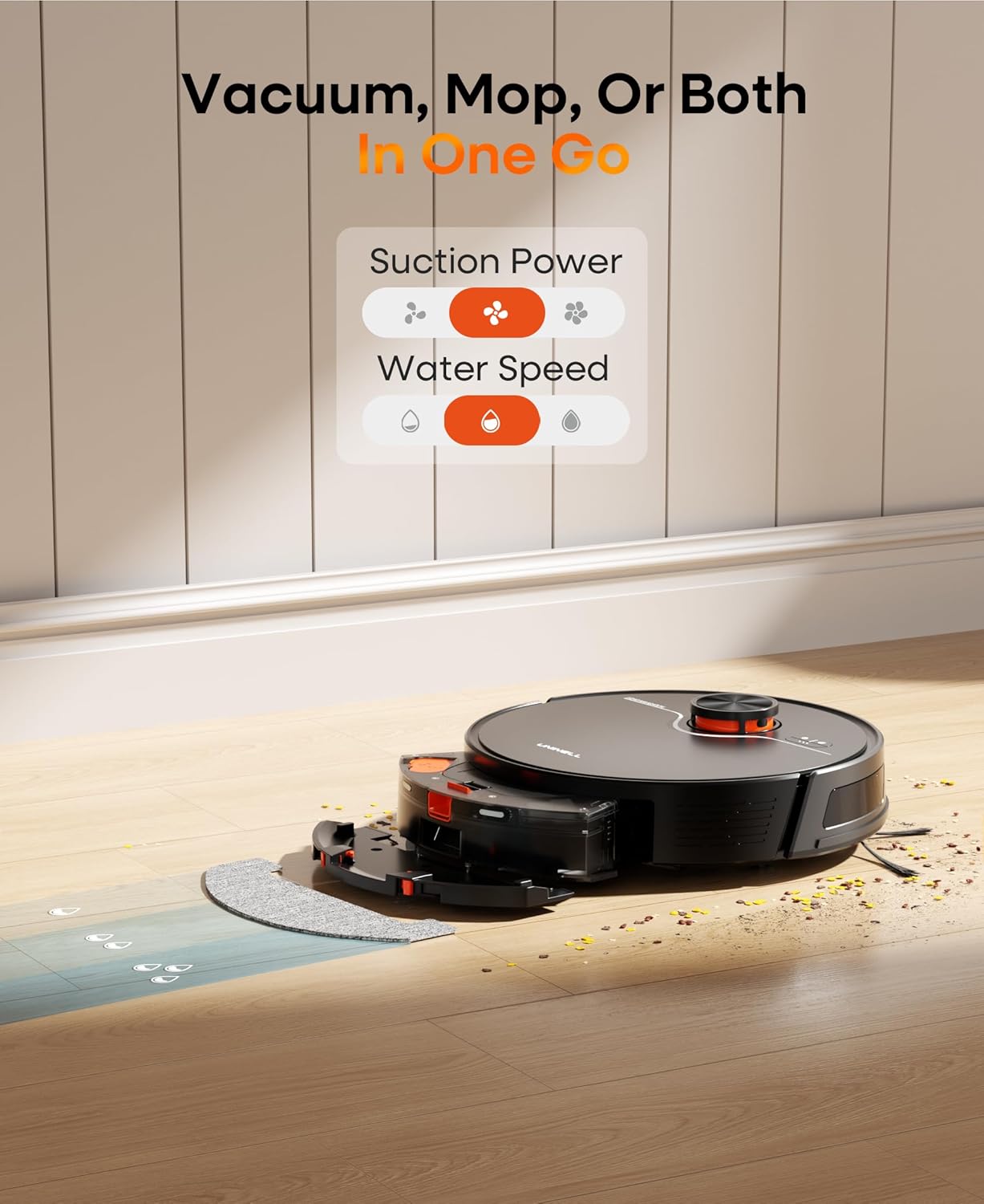 Robot Vacuum and Mop with Self-Emptying Station, 7000Pa Suction for Pet Hair on Carpets, LiDAR Navigation Creates No-Go Zones, Quiet, Works with Alexa, Ideal for Hardwood Floors & Multi-Floor Homes