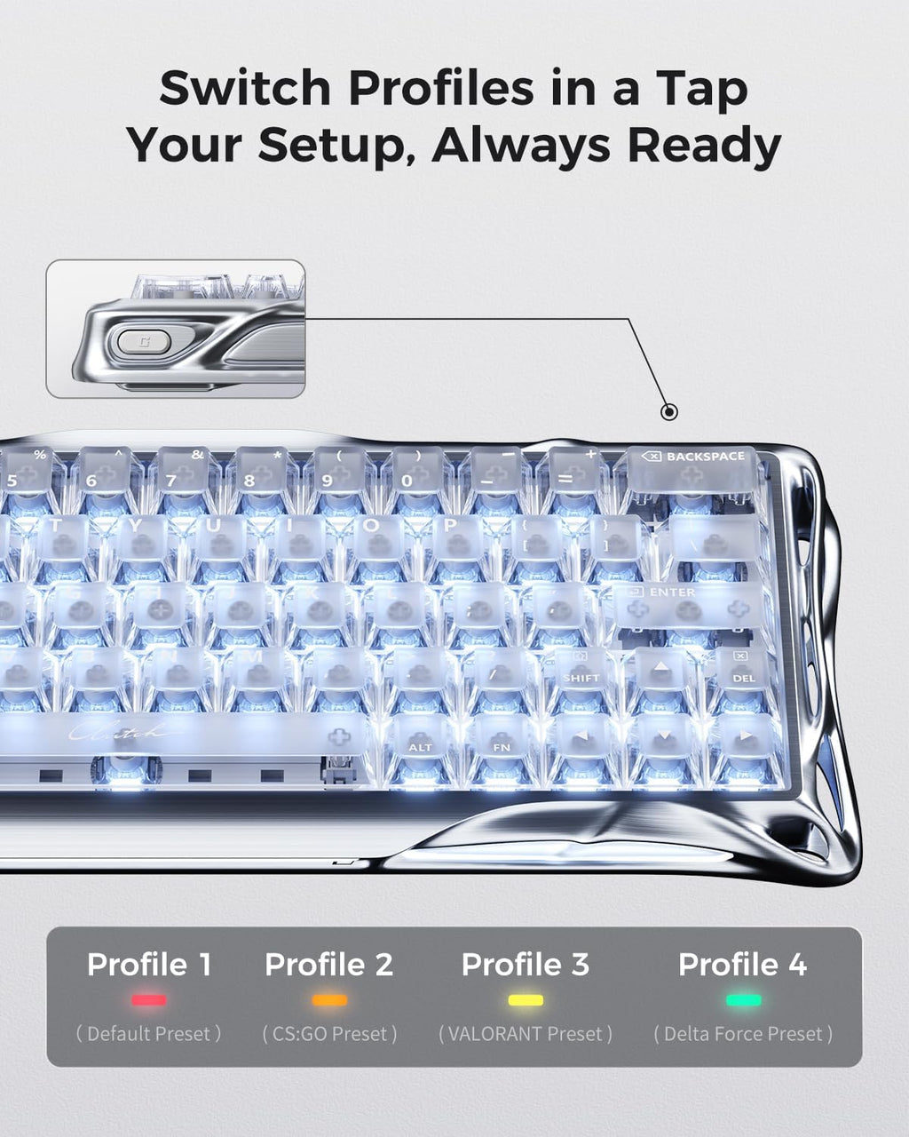 GravaStar Mercury V60 Pro 60% HE Magnetic Gaming Keyboard, True 8kHz Polling Rate, 0.125ms Latency, Dynamic Rapid Trigger, 0.005mm Adjustable Actuation, Full Aluminum Frame
