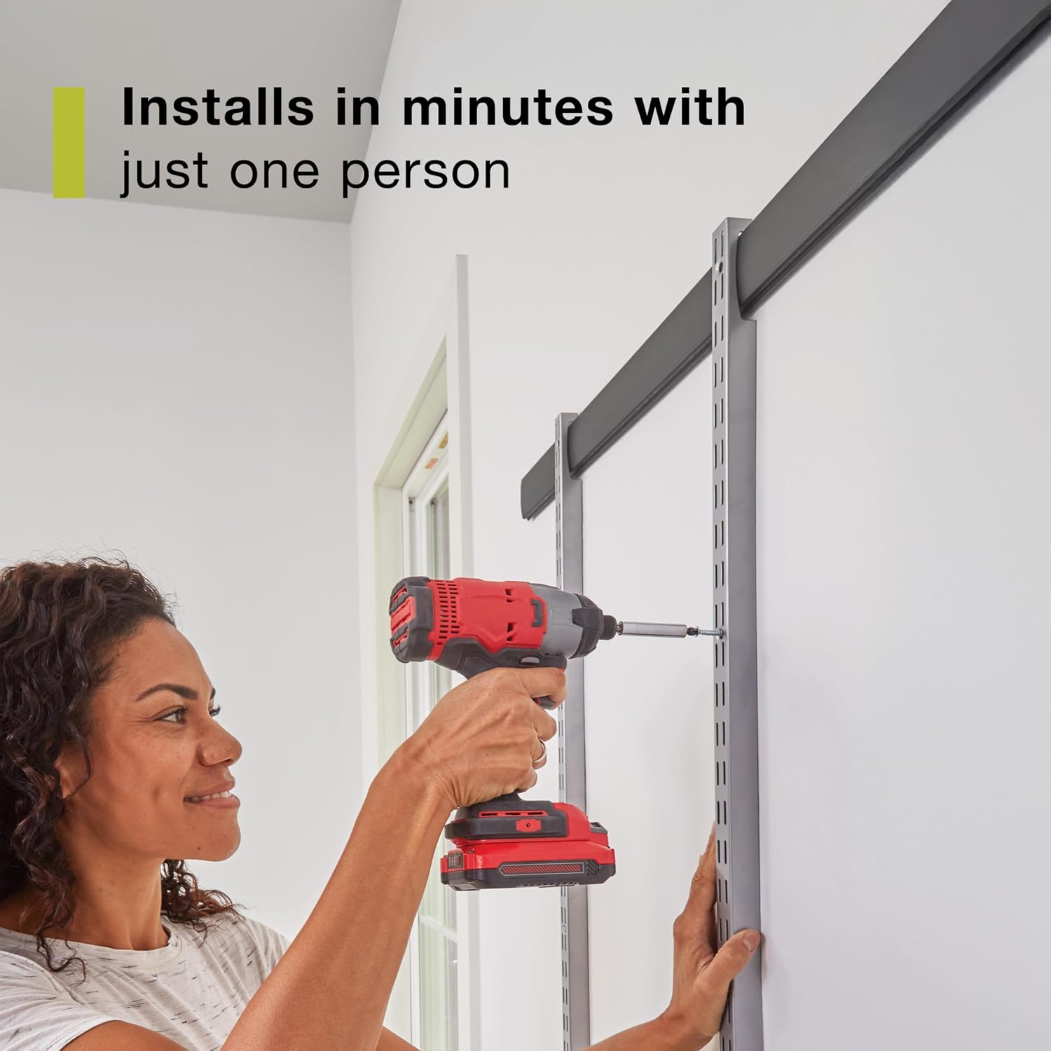 Rubbermaid Fasttrack Rail Storage 48'x16' 3-Shelf Kit, 350 lbs. Per Shelf, for Home/Garage/Shed/Workshop Organization