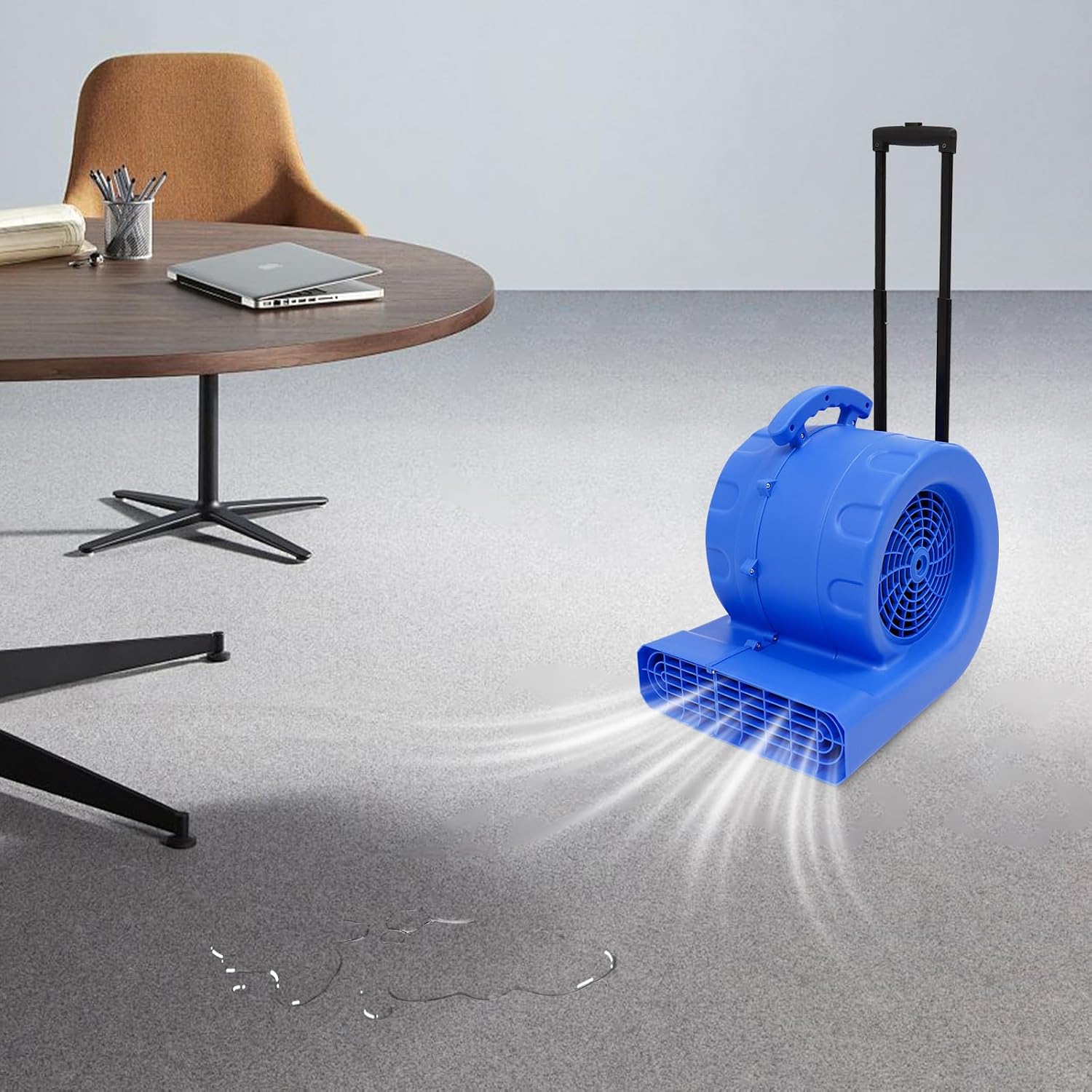 Floor Drying Fan, 750W Centrifugal Air Blower, 110V Floor Blower Fan with 3-Speeds, Adjustable Angles, Timer, Portable with Handle & Wheels, for Commercial Cleaning, Hotel Mall Home