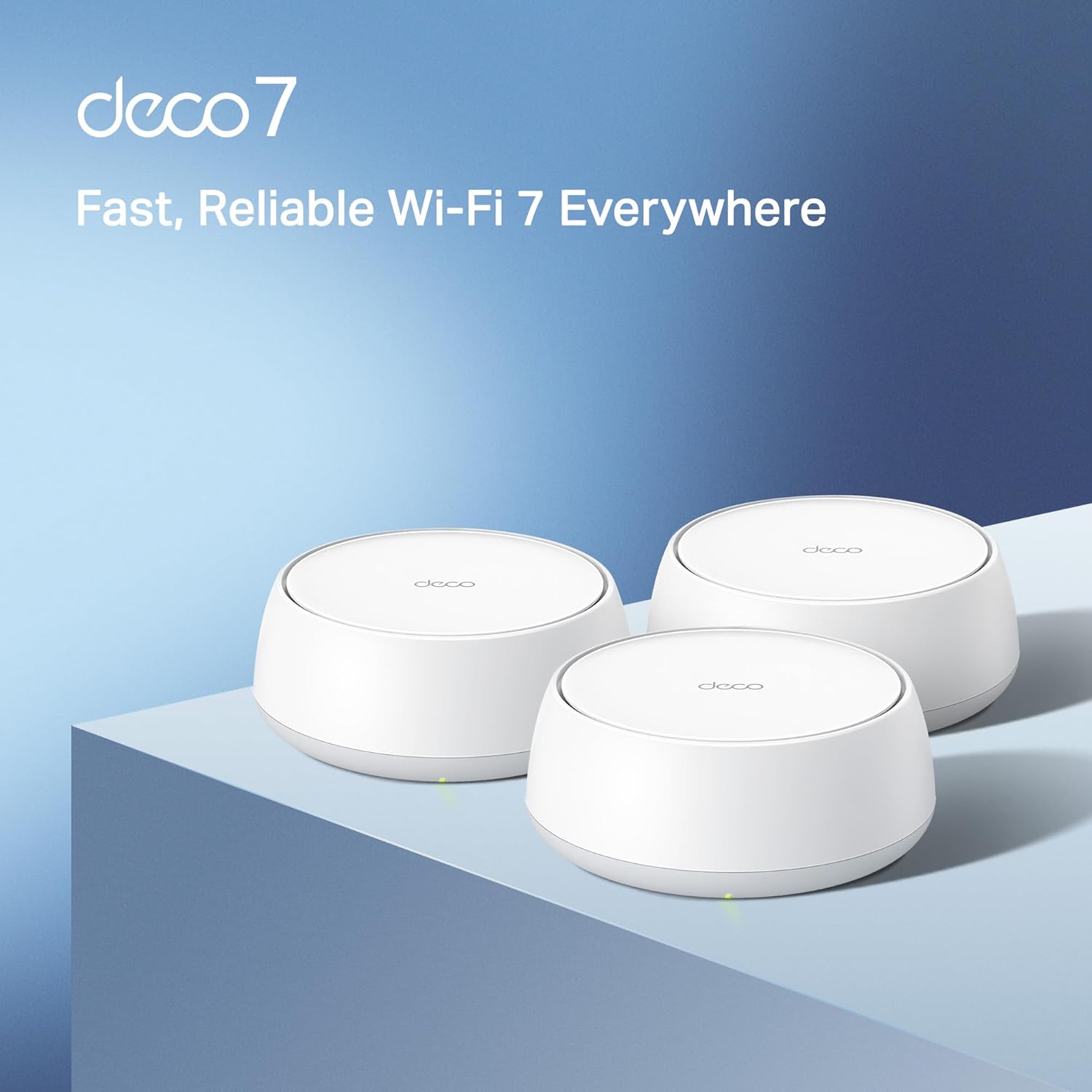 TP-Link Deco 7 BE23 Dual-Band BE3600 WiFi 7 Mesh Wi-Fi System | 4-Stream 3.6 Gbps, 160 Mhz | Covers up to 6,500 Sq.Ft | 2× 2.5G Ports Wired Backhaul | VPN,MLO,AI-Roaming, HomeShield, 3-Pack