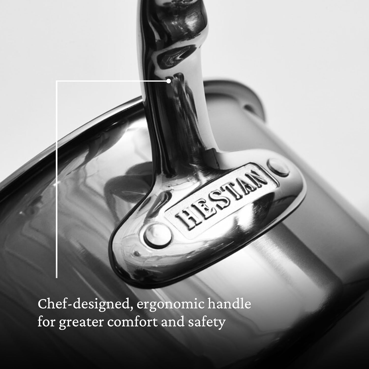 Hestan NanoBond Molecular Titanium Saucepan with Lid, 2-Quart - PFAS-Free Stainless Steel, 4x Stronger, 1050°F Oven Safe, Induction Compatible, Handcrafted Italy