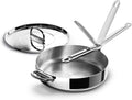 Joseph Joseph Space Steel 3.5qt Stainless Steel Saute Pan with Lid & Folding Handle, Induction & Oven Safe