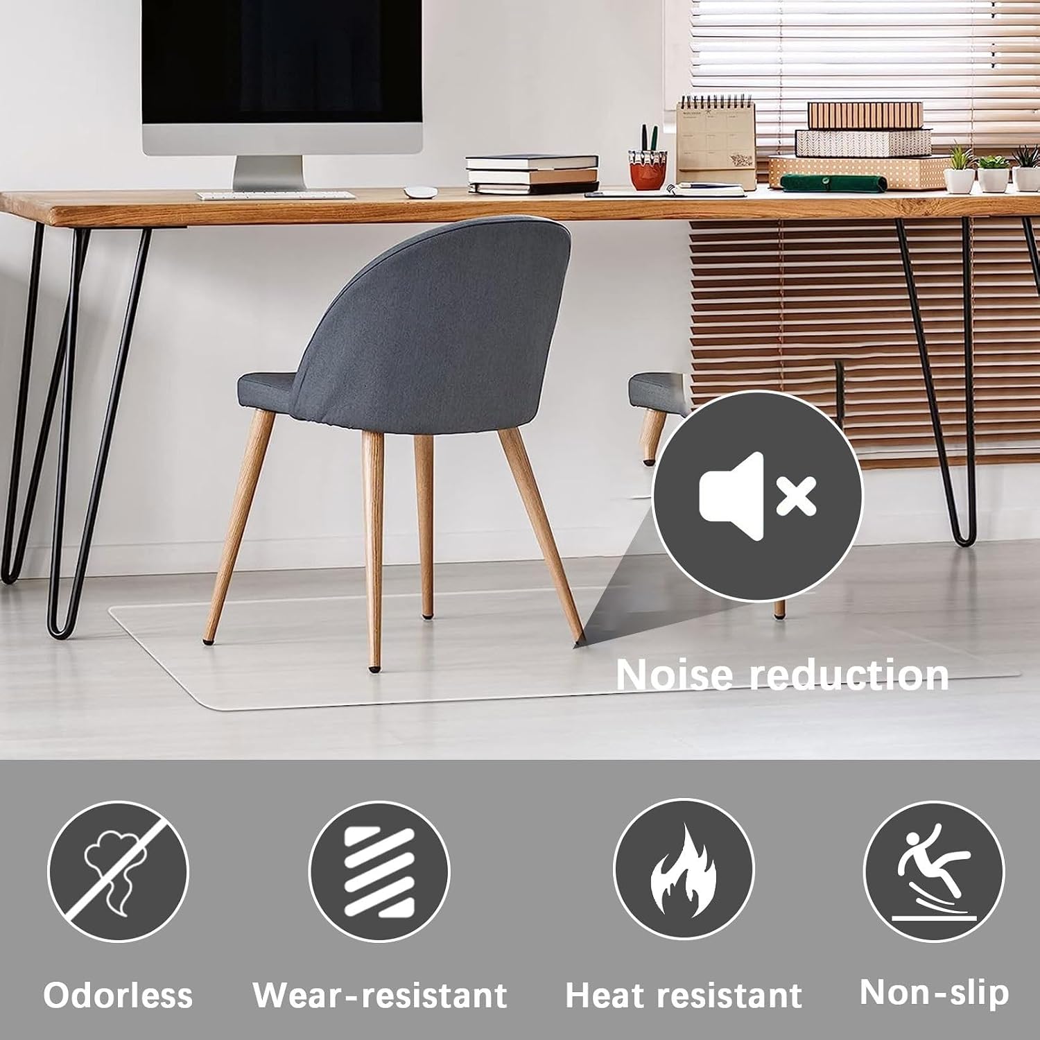 Drsyffsup Clear PVC Plastic Mat for Furniture Wooden Floor Protector, HD Transparent Desk Pad 2mm Thick Office Chair Mats Carpet Protector Pads, Multi-Purpose (Size : 100x600cm-1)