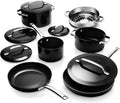 Gotham Steel Modern 11 Pc Ceramic Cookware Set, Elegantly Designed Pots and Pans Set Non Stick with Steamer, Induction Bottom, Premium Stay Cool Handles, Non Toxic PFOA Free, Oven & Dishwasher Safe