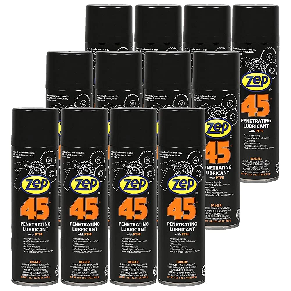 Zep 45 Penetrating Lubricant - 17 oz (Case of 12) 17401 - Lubricates and Protects Moving Metal Parts, Non-Flammable, Defends Against Corrosion