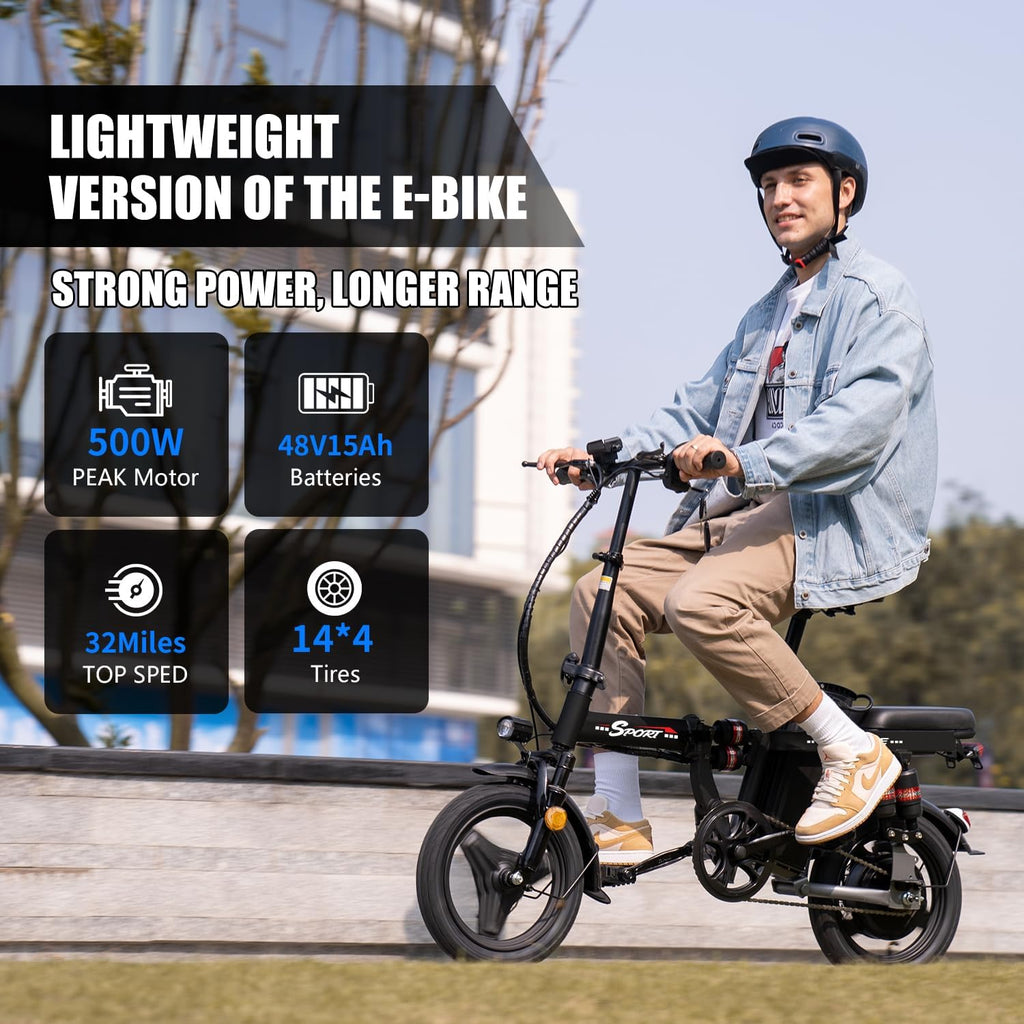 Electric Bike for Adults,14' Folding Adult E Bike with 650W Peak Motor,25 mph,30 Miles Range, 8-Point Suspension & Disc Brake,Commuter Electric Bicycle,UL2849 E Bike