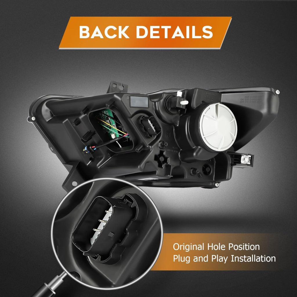 Headlight Fit 2015-2020 for Mustang Black Housing Amber Reflector Right Headlight Assembly FR3Z13008K