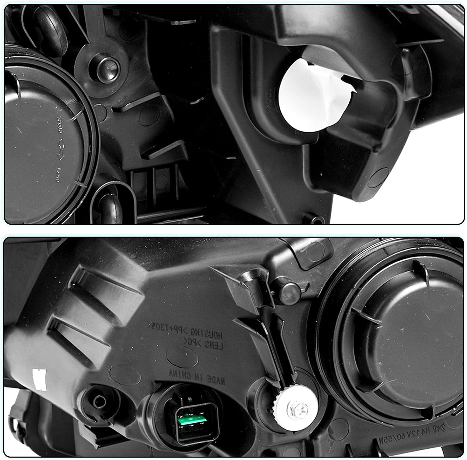 TUSDAR Halogen Headlight Assembly Replacement Fit for 2010 2011 Kia Soul Clear Headlights Right Passenger Side w/Bulbs