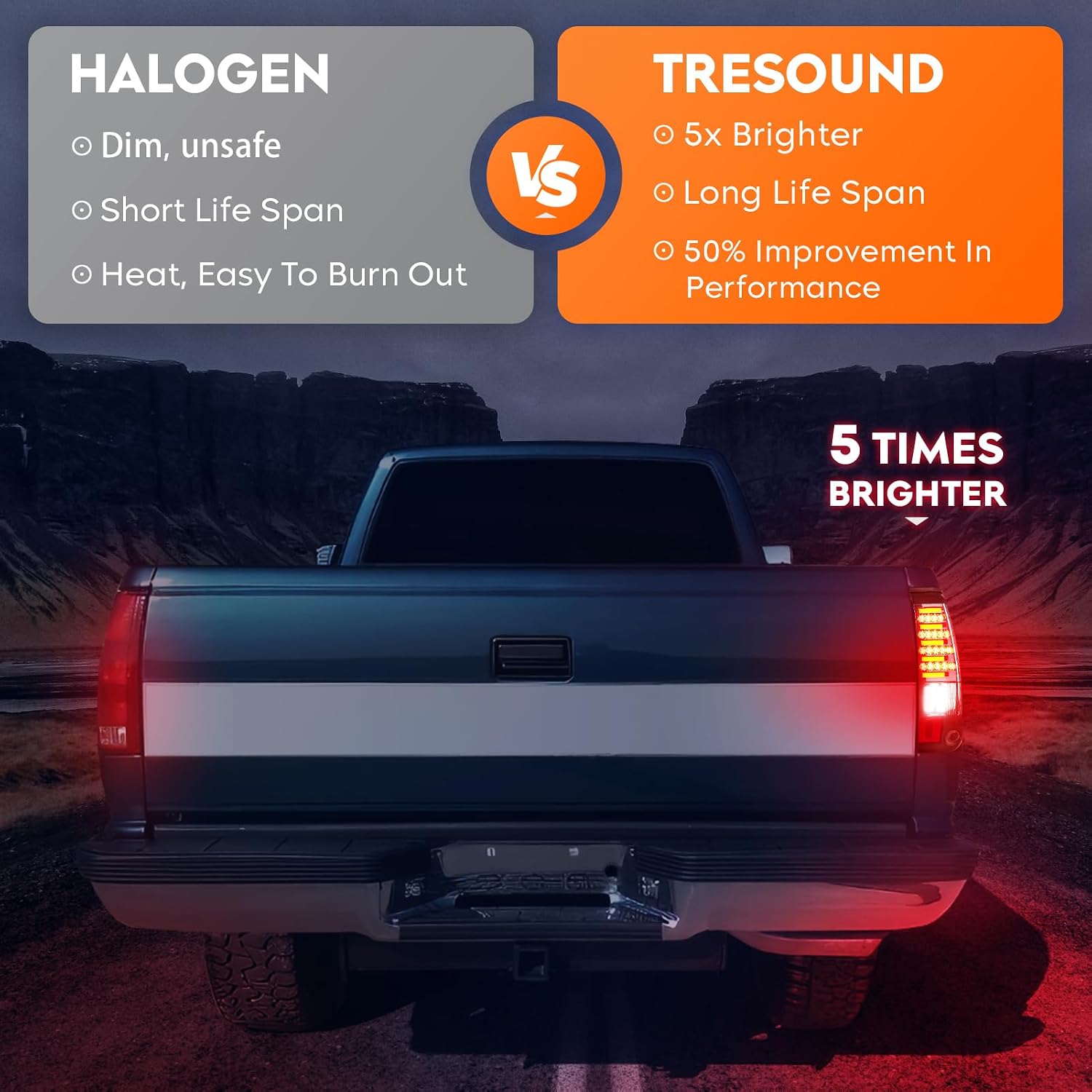 Tresound LED Tail Lights (Smoke Lens) for Chevy Silverado 1500 2500 2003-2006, for GMC Sierra 1500 2500 3500 2004-2006, for Silverado/Sierra Classic 2007, Fleetside Bed Models