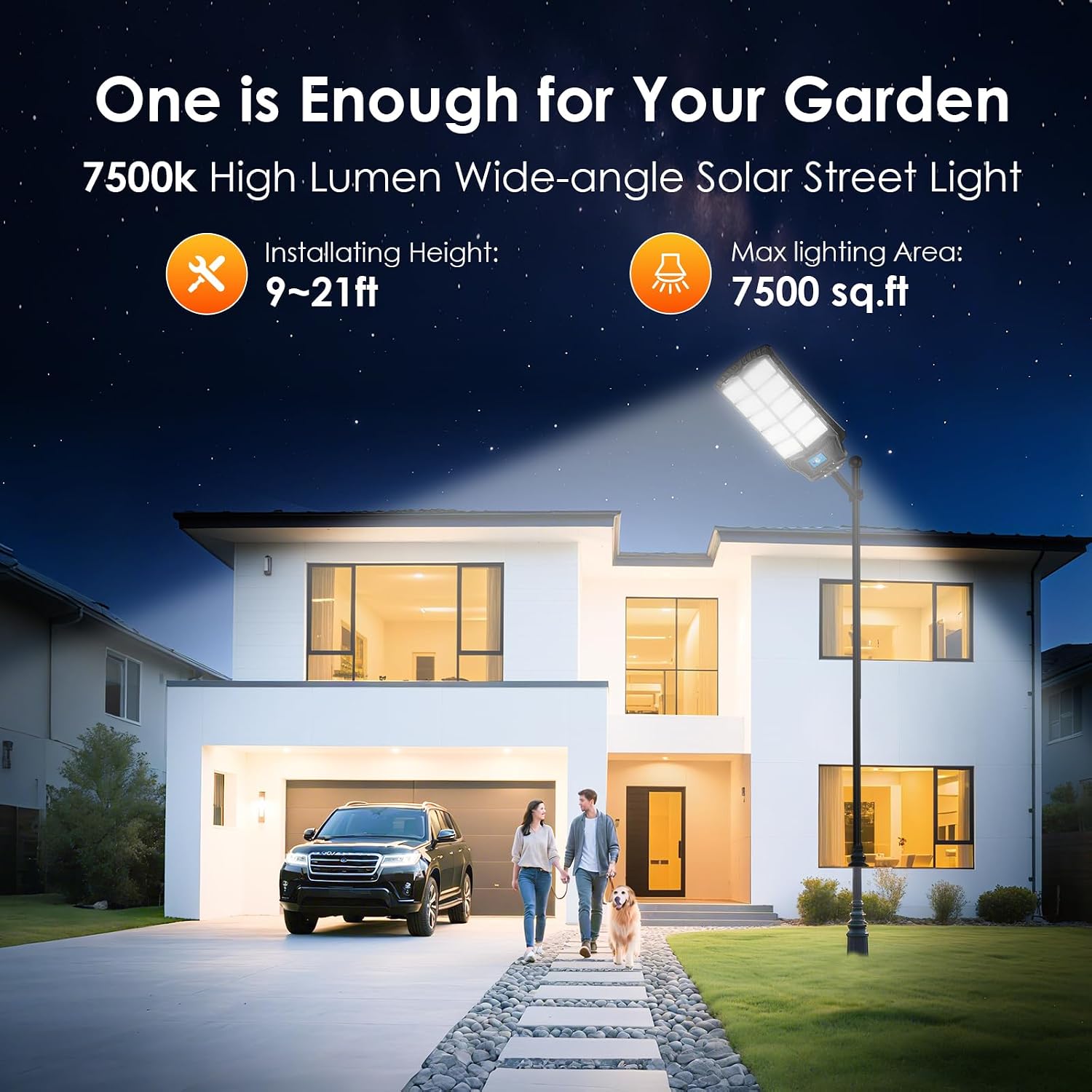 12000W Solar Street Lights Outdoor Waterproof 2 Pack, Large Solar Parking Lot Lights Dusk to Dawn with Remote Control and Motion Sensor, Pole or Wall Mount, for Outside Yard Garage Barn Patio