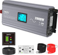 2000 Watt Pure Sine Wave Inverter 12V DC to 110V 120V AC Built-in UL Fuses FCC Approved with 20A UL Approved GFCI Outlets and 15FT Remote Control for Car Home RVs Truck Off-Grid Solar Power LEESKY