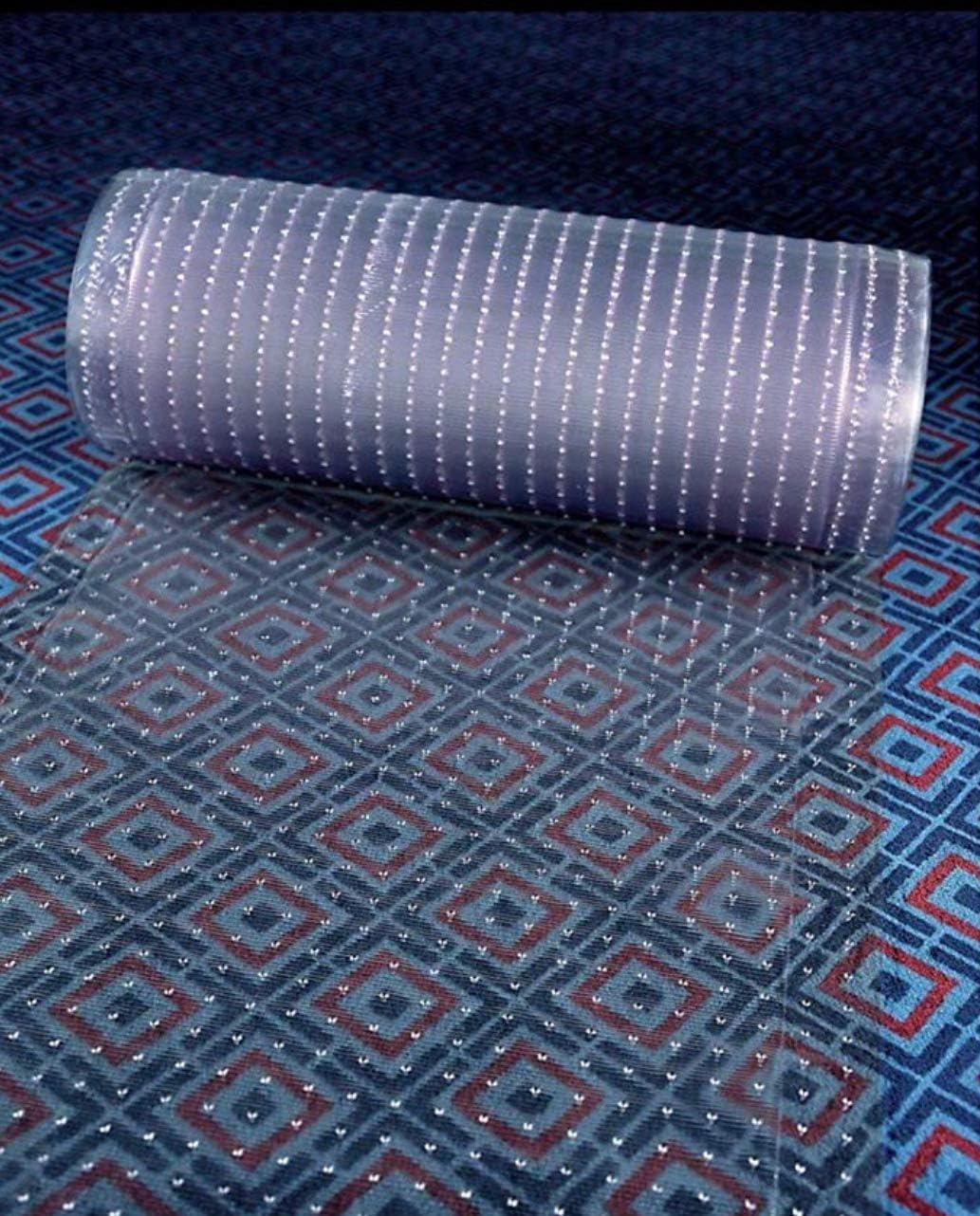 Clear Plastic Runner Rug Carpet Protector Mat Ribbed Multi-Grip (26'in x 50'FT)