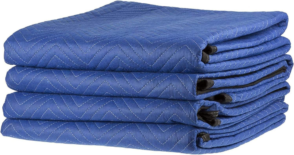 Dallas Packaging Supply 12 Supreme & Moving Blankets 80' x 72' (85 lb/dz Weight) Quilted Shipping Furniture Pads Cotton/Polyester Blend Fabric and Royal Blue in Color