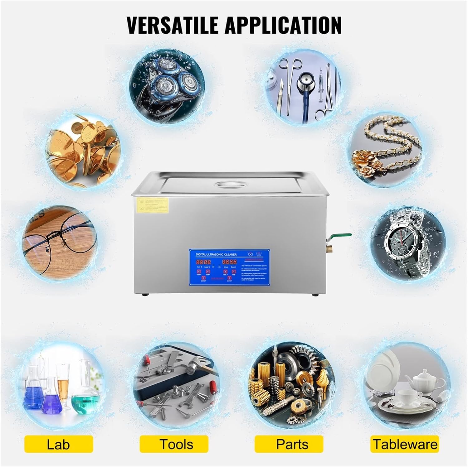 1.3L 2L 3L 6L 10L 15L 22L 30L Ultrasonic Cleaner Lave-Dishes Portable Washing Machine Diswasher Ultrasound Home Appliances Durability, Efficience(6L)