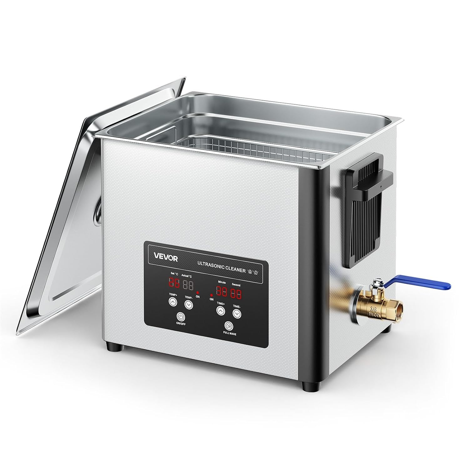 VEVOR 10L Ultrasonic Cleaner, Professional 180W Ultrasonic Cleaner Machine with Digital Display and Cleaning Basket, 40kHz Stainless Steel Cleaning Machine Ideal for Jewelry, Coins, Watches, Razors