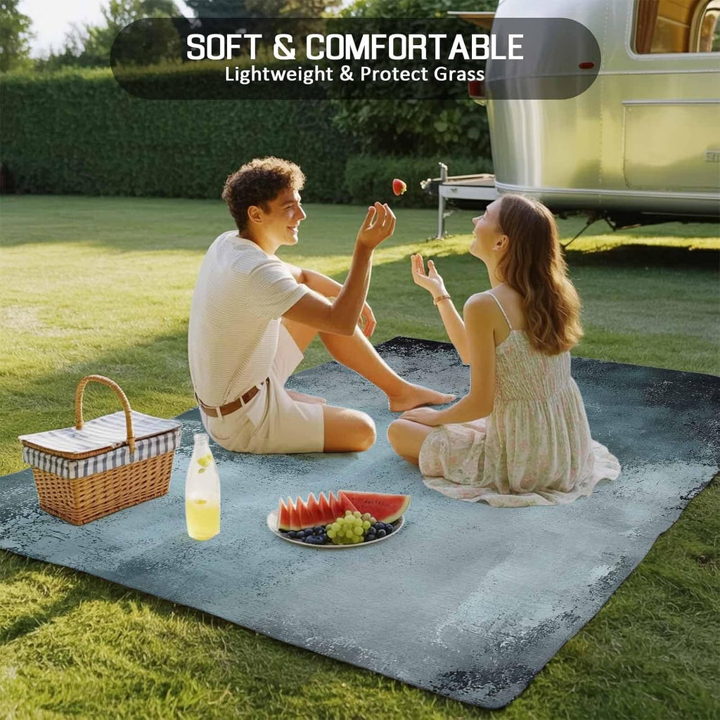 Outdoor Rug 4x6ft Shabby Chic Teal Colored Artwork Patio Area Rugs Waterproof Easy Cleaning Non Shedding Thick Mats Abstract Carpet for Indoor Outdoor Porch Deck Backyard Balcony