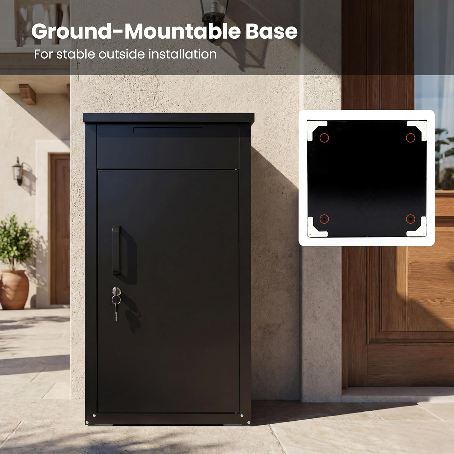 Goplus Package Delivery Boexes for Outside, 18' x 17.5' x 34' Galvanized Steel Parcel Drop Boxes with Lock, Anti-Theft Design, Package Mailbox for Home, Office, Yard, Curbside (18' x 17.5' x 34')