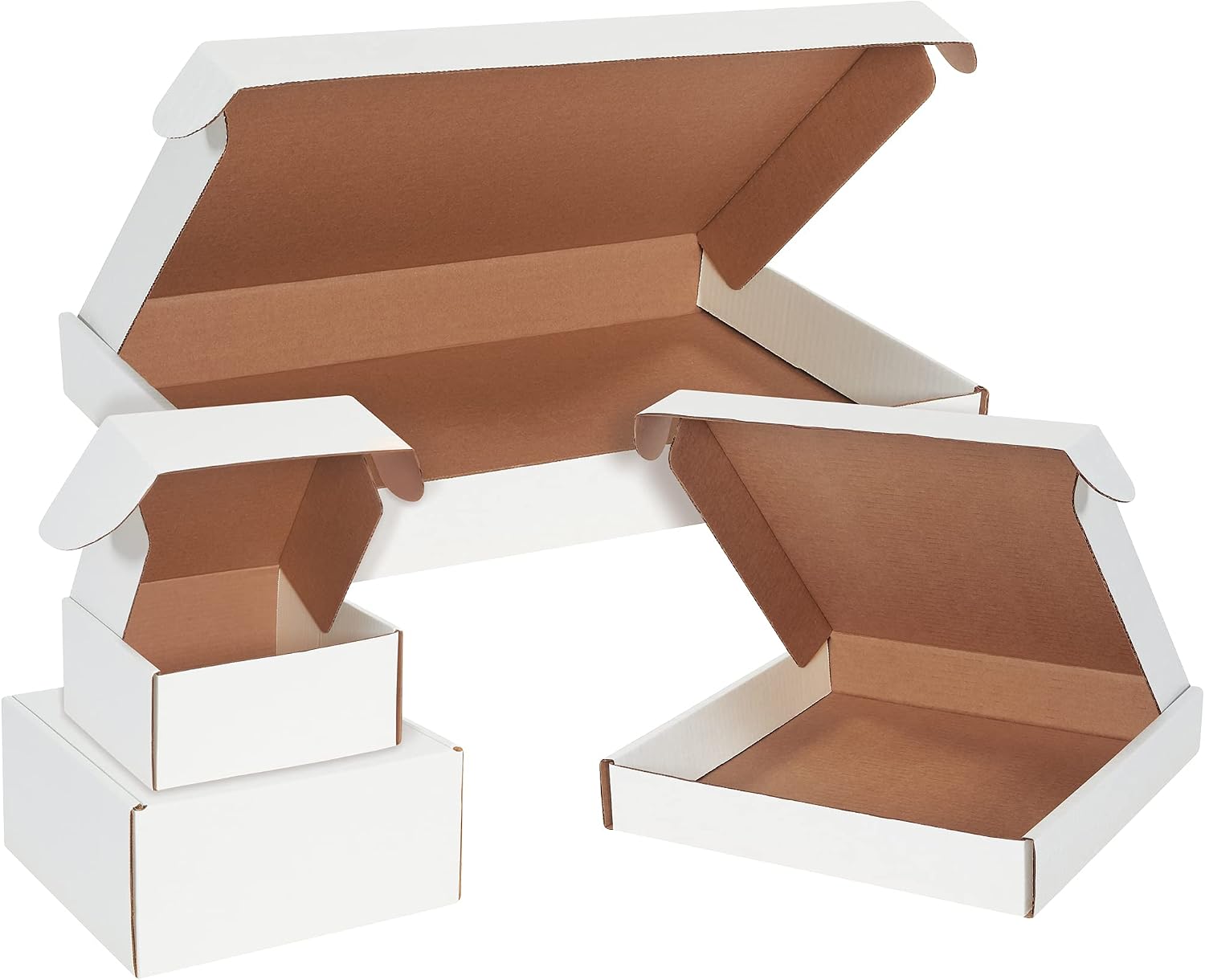 Box USA 18 Deluxe Shipping Boxes 18L x 12W x 2H, 50-Pack - White Box Mailers for Packaging, Storage, Gifts or Bulk Business Orders
