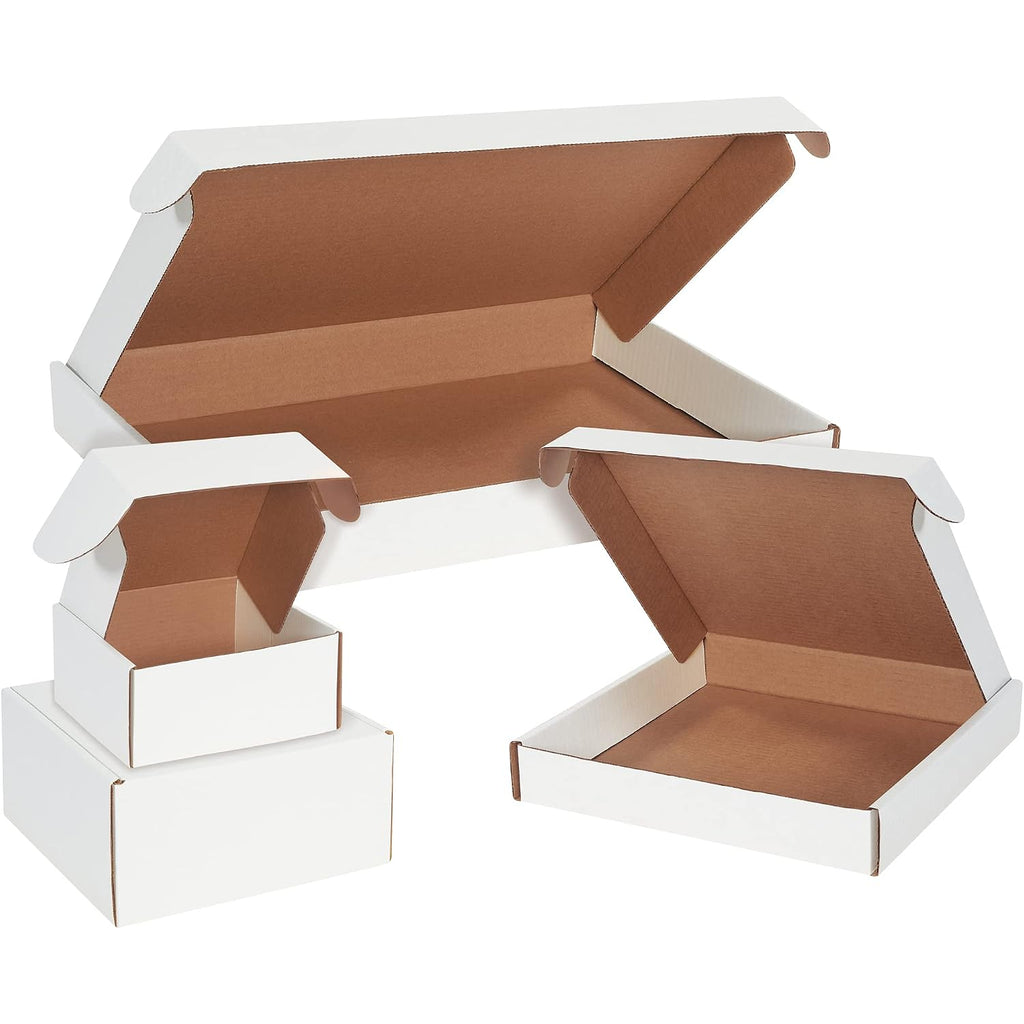 Box USA 15' Deluxe Shipping Boxes 15 1/8'L x 11 1/8'W x 3'H, 50-Pack - White Box Mailers for Packaging, Storage, Gifts or Bulk Business Orders