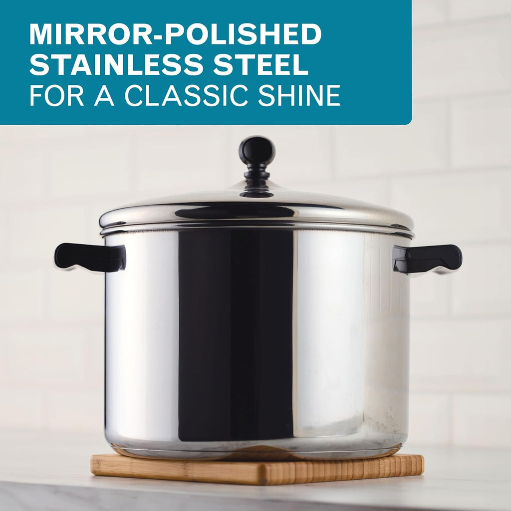 Farberware Classic Series Anniversary Edition Cookware Set, 8-Piece, Stainless Steel Pot and Pan Set