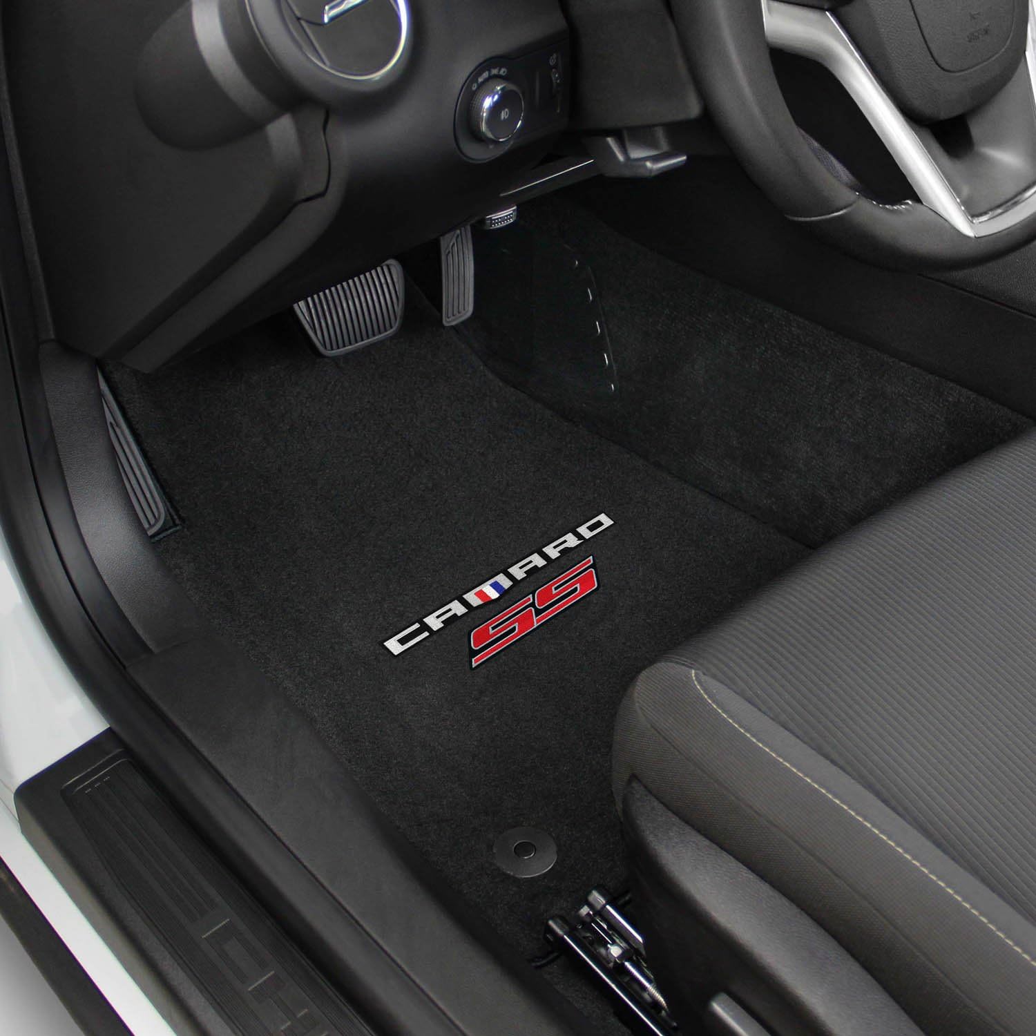 Lloyd Mats VELOURTEX Floor Mats for Camaro 2016-ON 2PC Mats Ebony VELOURTEX Camaro + SS RED Double Logo