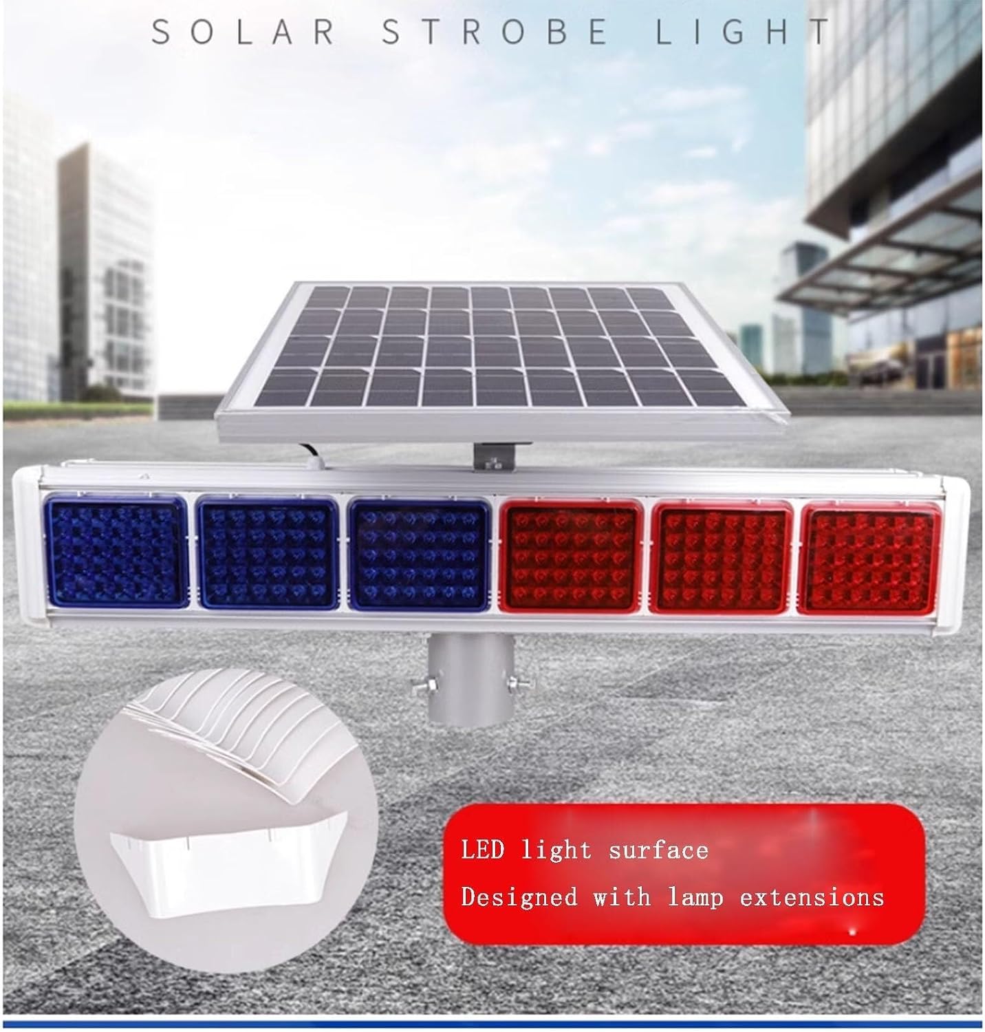 Traffic Warning Emergency Flash Strobe Warning Light, Outdoor Solar LED Flashing Traffic Warning Light, RGB Color Traffic Work Light