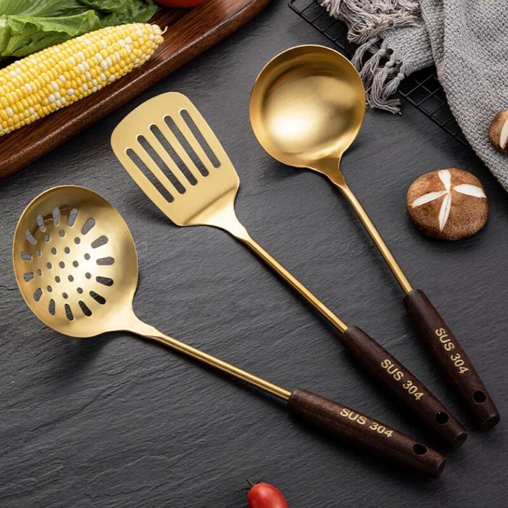 Kitchen Utensils Set，Cooking Utensils Kitchen Tools Gadgets 3 Pieces Sets Spoons for Cooking Spatulas Stainless Steel Cooking Utensils Spatulas Spoons