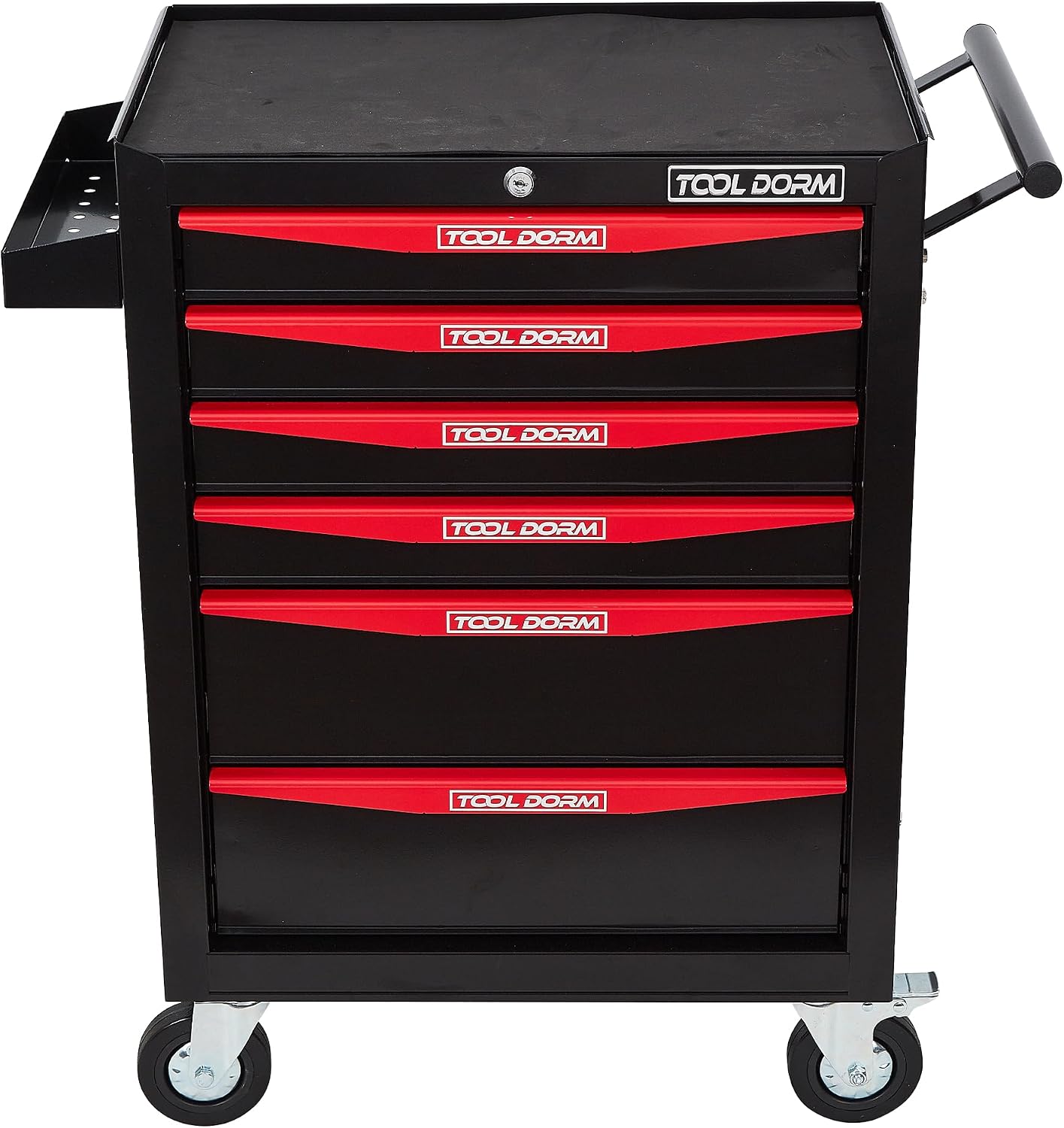 Rolling Tool Chest with Wheels, 6-Drawer Small Tool Cabinet, Metal Rolling Tool Box with Wheels and Locking System for Garage Warehouse Workshop Office Organizers and Storage (Black)