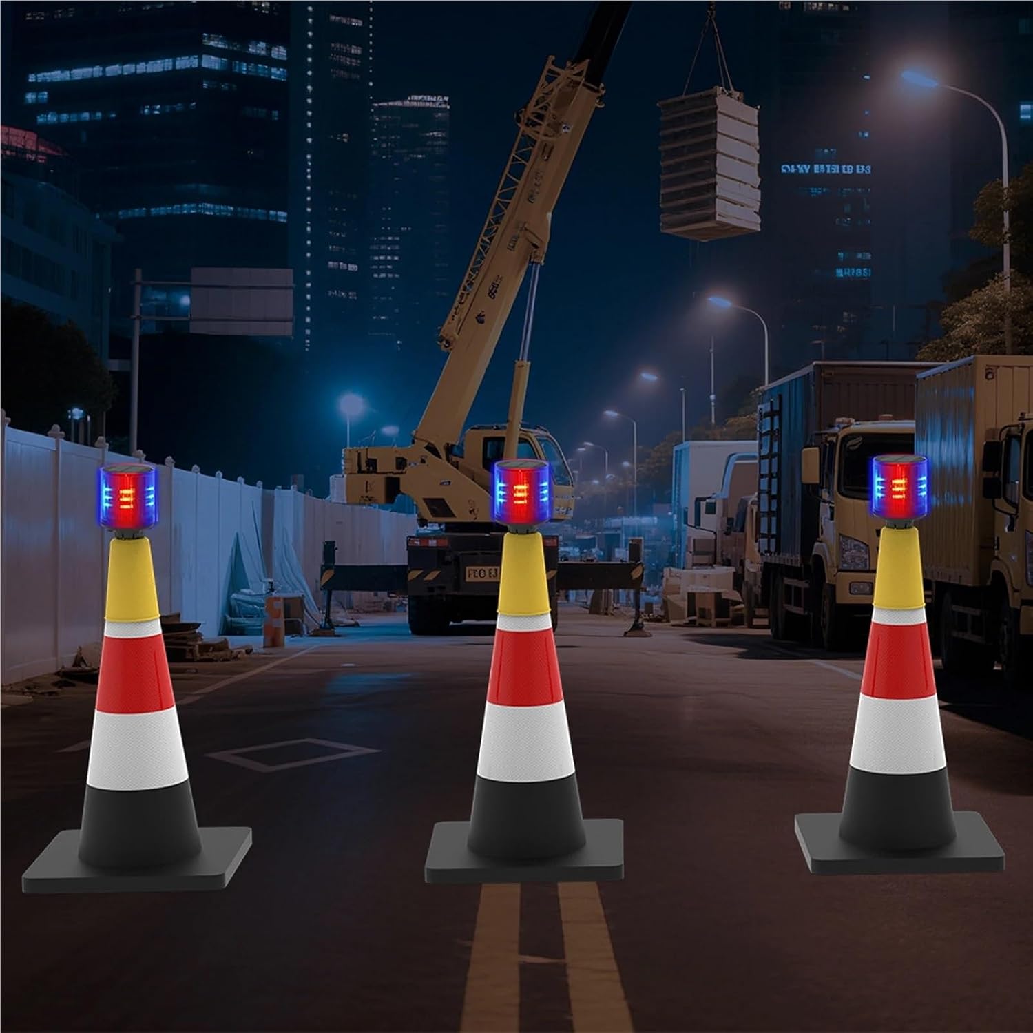 1pc Solar LED Emergency Light Waterproof Solar Traffic Tower Crane Warning Light Construction Site Harbor Road Lamp