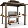 Hoteel 6x8 Hardtop Grill Gazebo,Brown