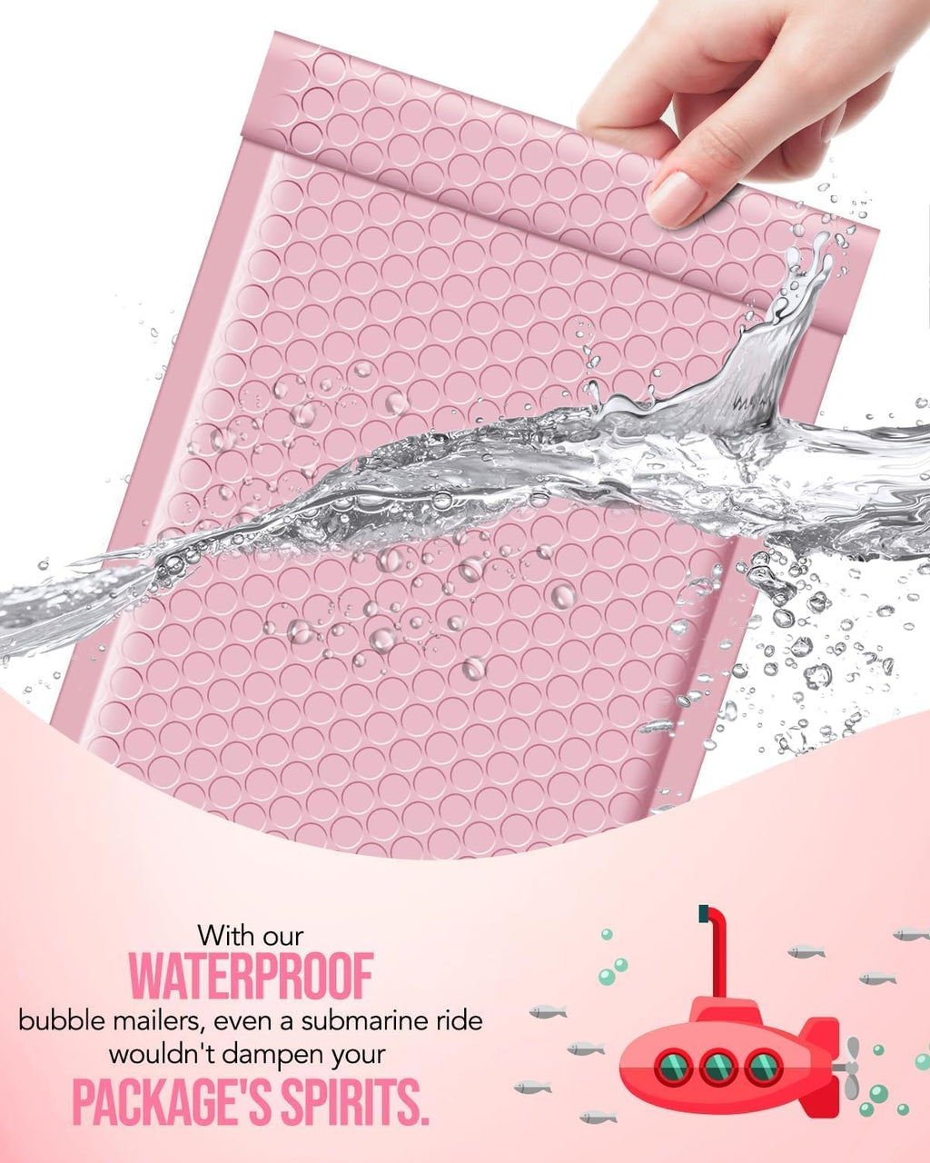 GSSUSA Large Bubble Mailers 10.5x16 Inch 500 Pack Light Pink Padded Envelopes, Strong Adhesion Self-Seal Bubble Envelopes for Mailing Clothes,Magazines