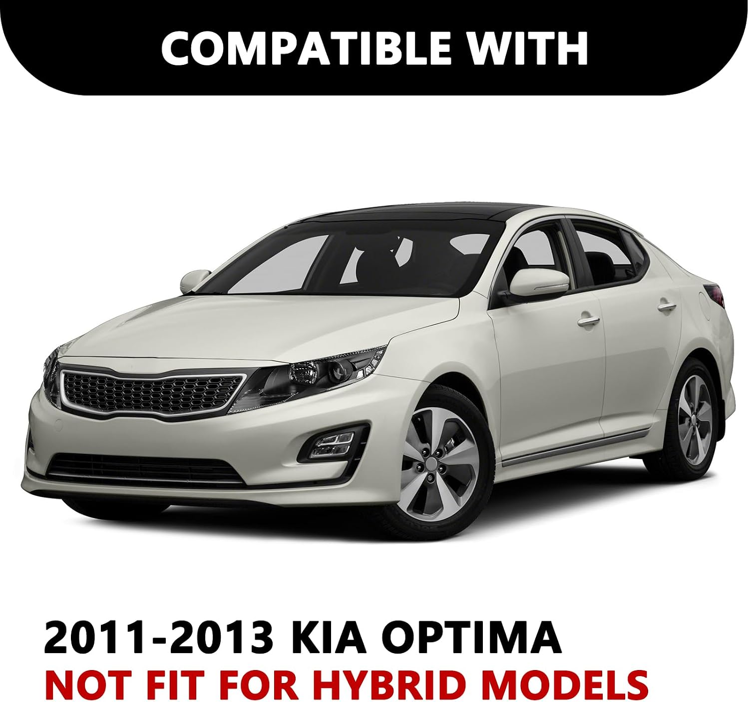 Aosky Compatible With 2011-2013 Kia Optima Headlights Halogen Headlamp Assembly Black Housing with Clear Reflector Driver and Passenger Side
