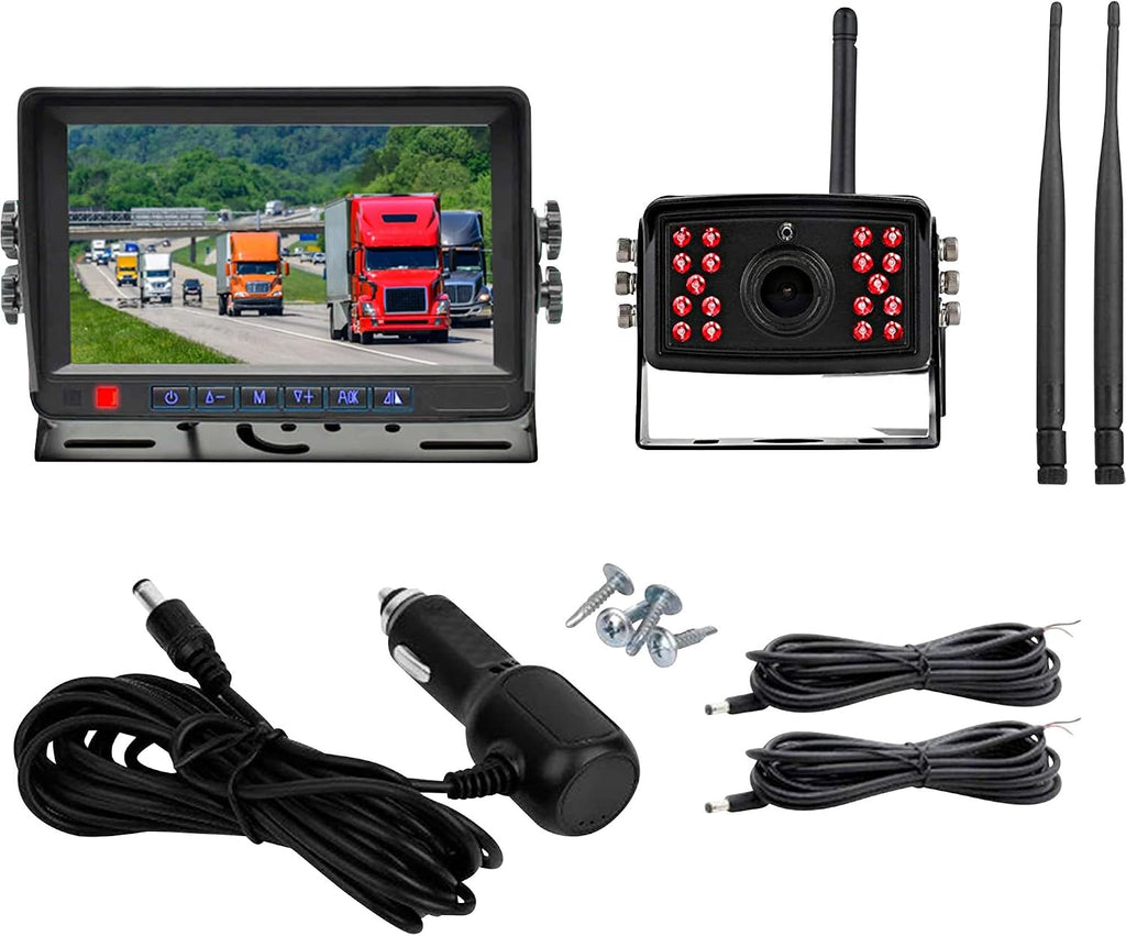 Falcon Eye 2nd Gen Wireless Backup Camera System - 200-300ft Range, 7-inch LCD Monitor & HD Night Vision Camera - Expandable Up to 4 Cams for Trucks, RVs & Fleets