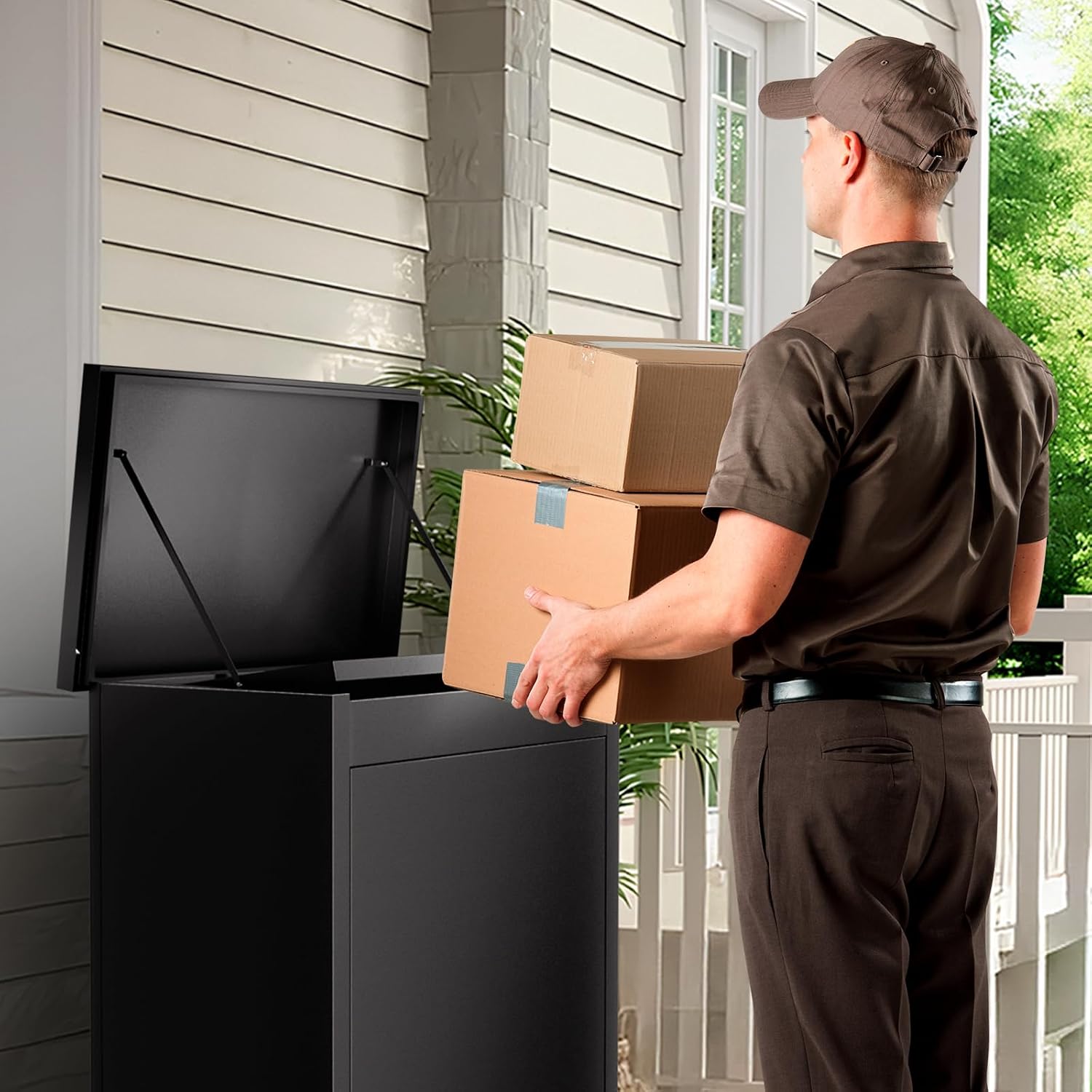 Package Delivery Boxes for Outside, Extra Large Parcel Drop Box with Combination Lock, Anti-Theft Galvanized Steel Waterproof, Secure Storage for Home Porch Curbside Yard Garden