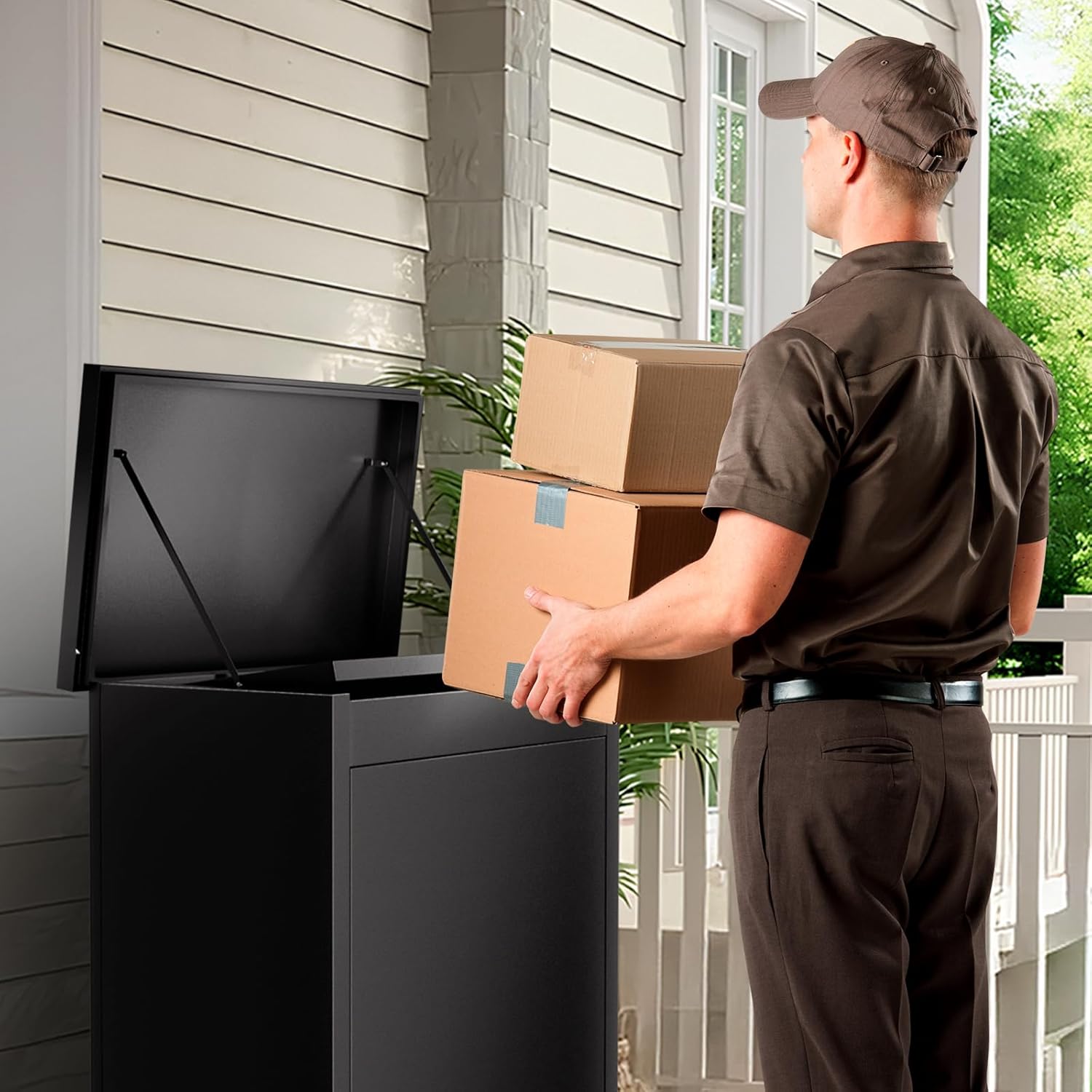 Package Delivery Boxes for Outside, Extra Large Parcel Drop Box with Combination Lock, Anti-Theft Galvanized Steel Waterproof, Secure Storage for Home Porch Curbside Yard Garden