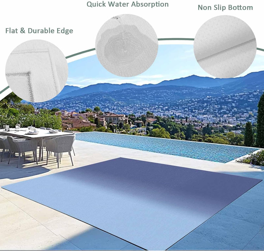 Outdoor Rug 4x6ft Patio Area Rugs Waterproof Easy Cleaning Non Shedding Thick Mats Carpet for Indoor Outdoor Porch Deck Backyard Balcony