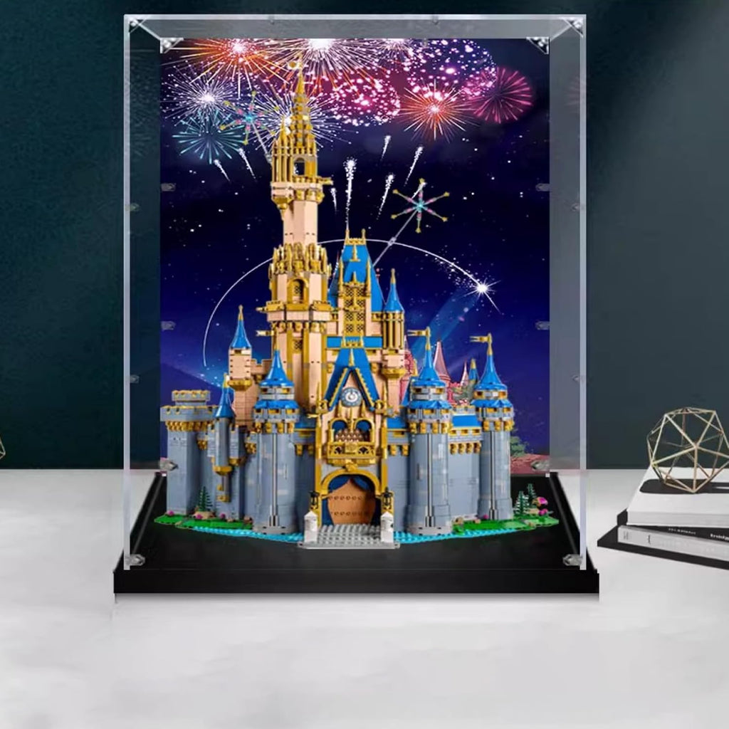 Display Case for Lego Disney Castle 43222, Dustproof, UV-Protected, Custom Fit Showcase, Gifts for Lego Lovers, Storage (Theme E-82*62*37cm)