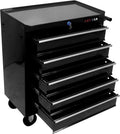 5 Drawers Tool Cart on Wheels, 5 Drawer Rolling Tool Chest with Key Lock, Trolley Organizer Tool Case, Multifunctional Rolling Tool Box for Garage,Warehouse,Workshop,Repair Shop (Black)
