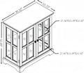 KEIKI Lighted Curio Cabinet, Glass Display Cabinet with 2 Doors & Adjustable Shelves, LED Light Strip, Cherry