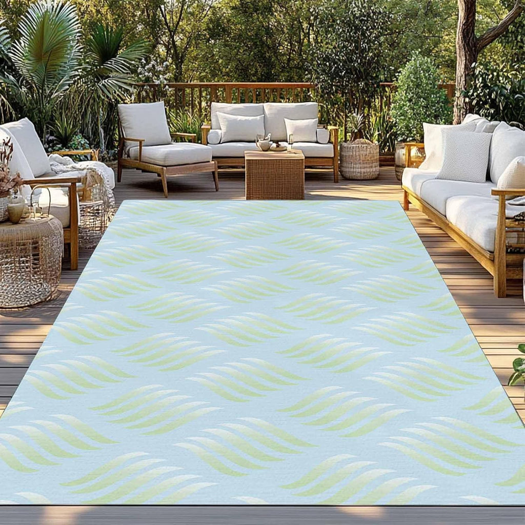 Outdoor Rug 4x6ft Geometric Art Minimalist Style Patio Area Rugs Waterproof Easy Cleaning Non Shedding Thick Mats Abstract Carpet for Indoor Outdoor Porch Deck Backyard Balcony