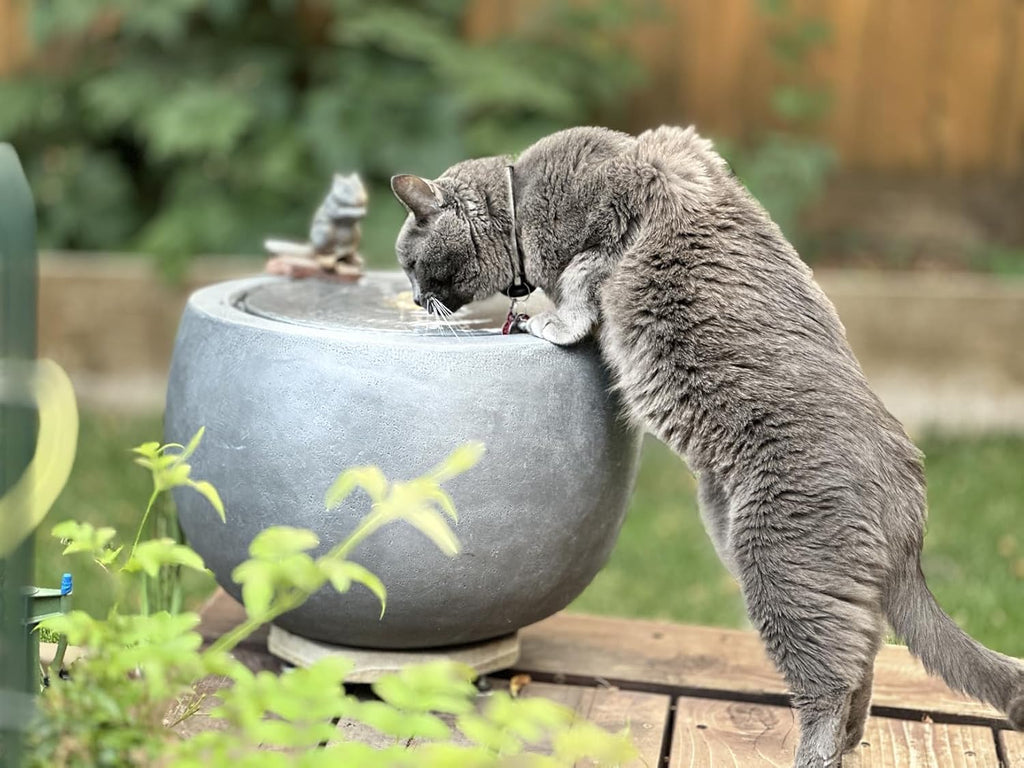 Tankana Garden Water Fountain Outdoor Bubbler Water Feature Indoor with Lights & Pump and Pebbles Waterfall Fountains Concrete Effect for Patio Deck Yard Home Decor Gray, 18 'L x 18' W x 11.5' H