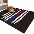 Outdoor Rug 4x6ft Patriots Stars American Blue Red Lines Flag Patio Area Rugs Waterproof Easy Cleaning Non Shedding Thick Mats Sports Carpet for Indoor Outdoor Porch Deck Backyard Balcony