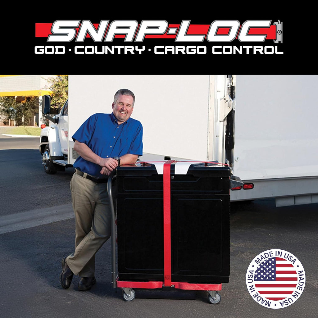 SNAP-LOC, Heavy Duty Furniture Moving Dolly, 4 Wheels, 1,500 lb, Dollies for Moving Cargo, E Strap Attachment Included, Red, Made in USA